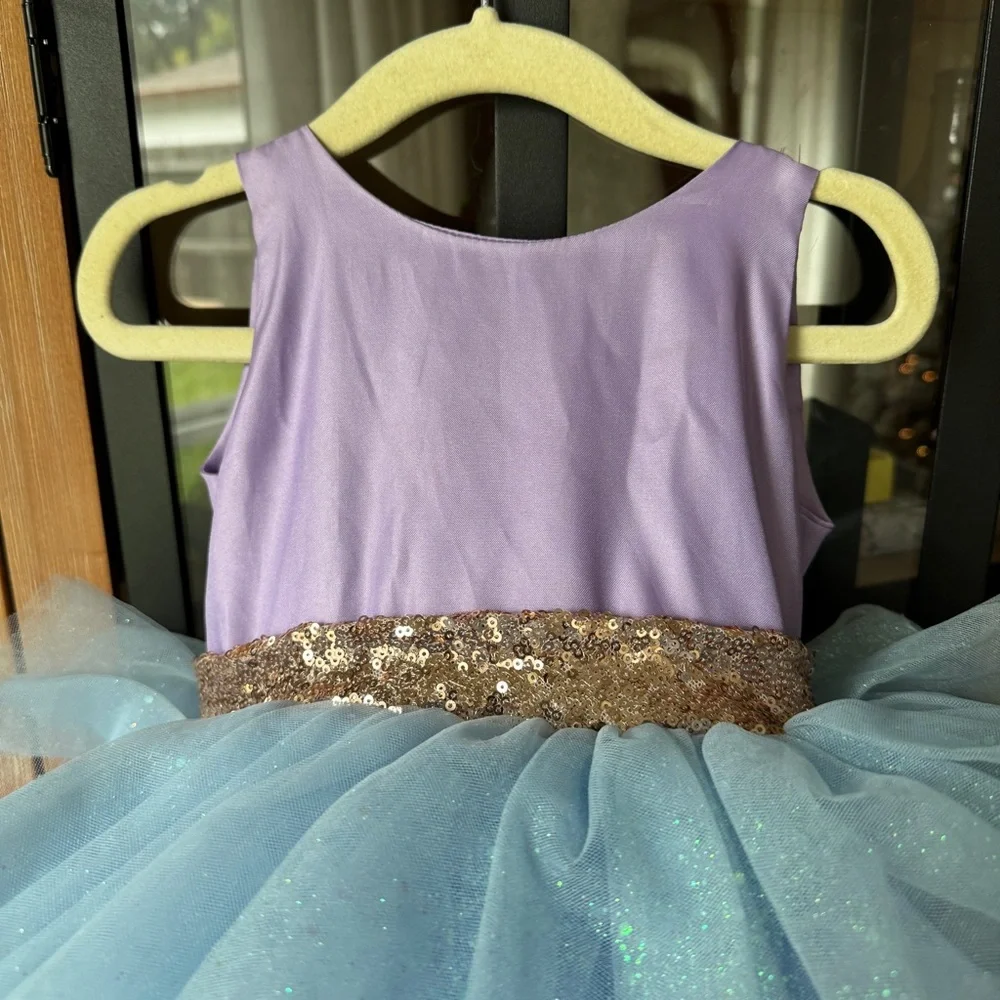 Itty Bitty Toes dress tulle Arabella Unicorn Gown toddler birthday bow glitter - Picture 4 of 9